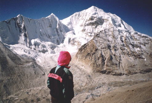 Mt. Baruntse from above Makalu Advanced Base Camp